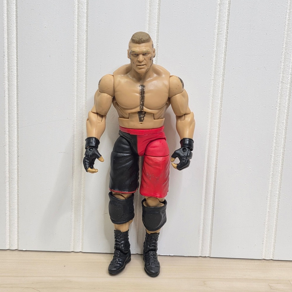 WWE Brock Lesnar Action Figure 2014 Mattel Red Black Shorts P9634 Tattoos